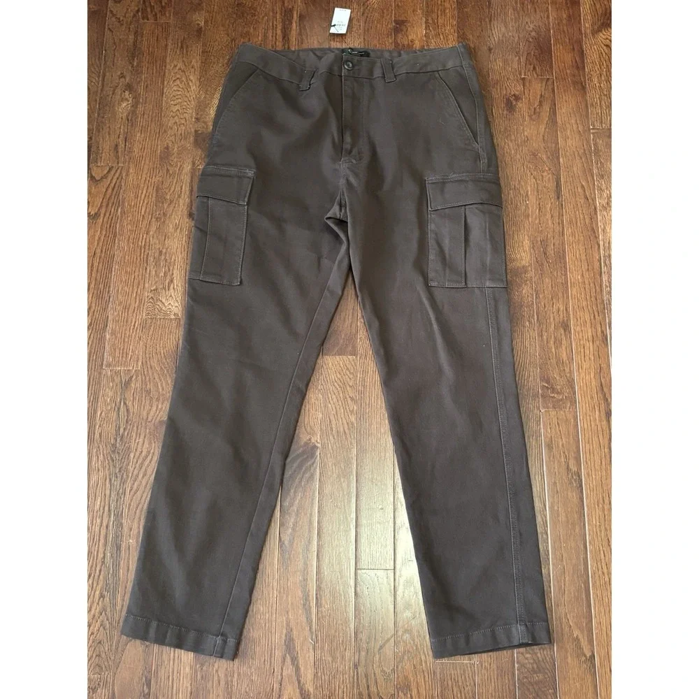 NWT Banana Republic Men's 33x32 (33x29) Moleskin‎ Tapered Fit Cargo Pants Brown